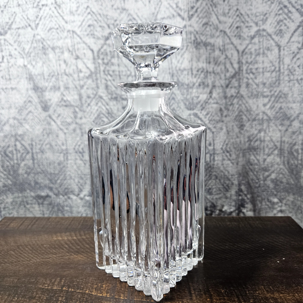 Cristal D'ArquesTuilleries Villandry Square Crystal Whiskey Decanter France VTG